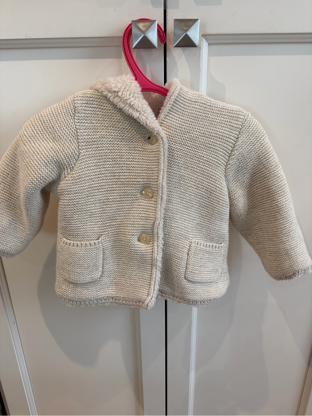 Baby gap 6-12m sparkly gold Sherpa sweater
